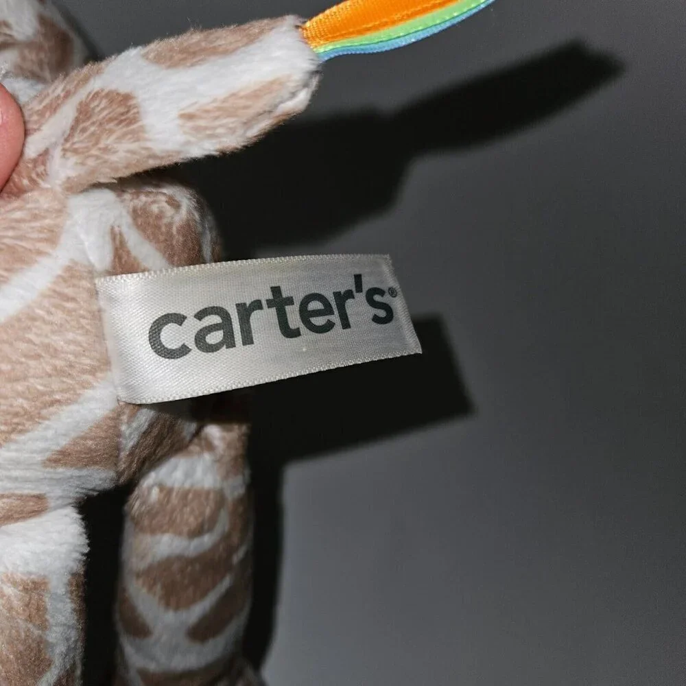 Carter's Giraffe Plush Rattle Crinkle Teether 12